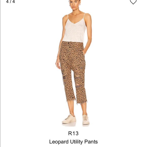 R13 Utility Drop Pants LEOPARD Size 25 - Picture 8 of 12